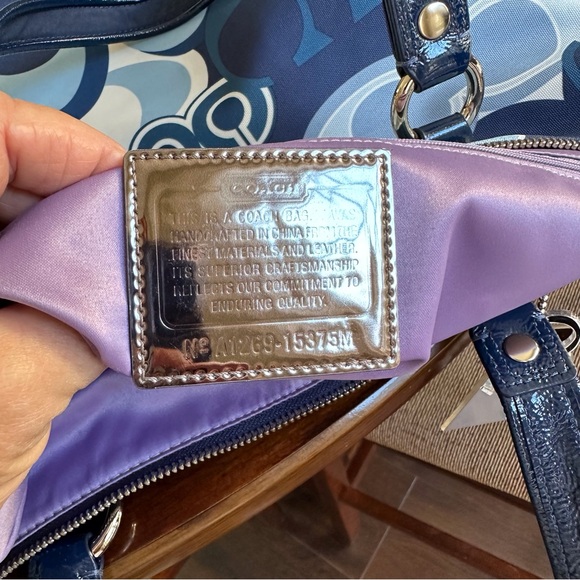 Coach Poppy Pop C Denim Appliqué Glam Tote - Picture 14 of 16